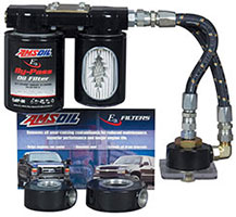 Ford 7.3 power stroke diesel dual remote bypass oil filter kit Amsoil