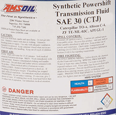 SAE30 synthetic powershift transmission fluid